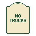 Signmission Designer Series Driveway No Trucks, Tan & Green Heavy-Gauge Aluminum Sign, 24" x 18", TG-1824-24123 A-DES-TG-1824-24123